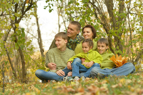 Happy family in autumn forest © aletia2011