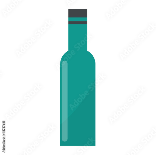 Bottle of wine drink alcohol beverage winery cabernet design vector illustration. Wine bottle elegance product, red wine bottle and bar drink. Merlot product brand.