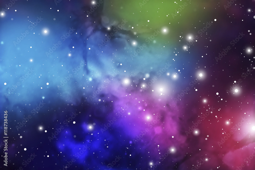 Fototapeta premium Astrology Mystic Background. Outer Space. Vector Digital Colorful Illustration of Universe. Vector Galaxy Background.