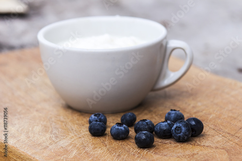 Bluebarries and yogurt