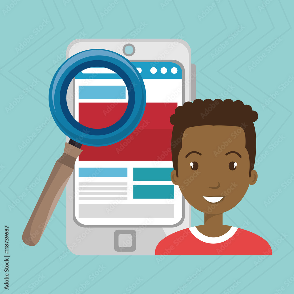 man smartphone search new vector illustration design man smartphone search new vector illustration design
