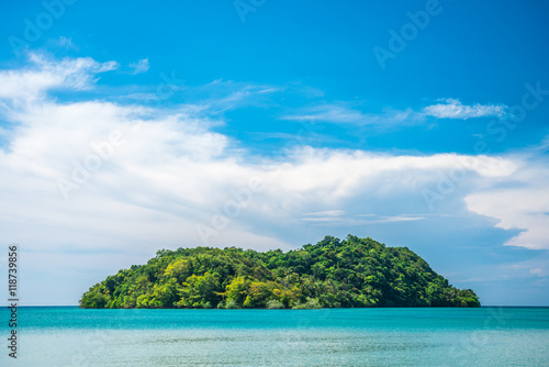 Beautiful tropical island with blue sky sunny day - Travel summer holiday vacation concept.