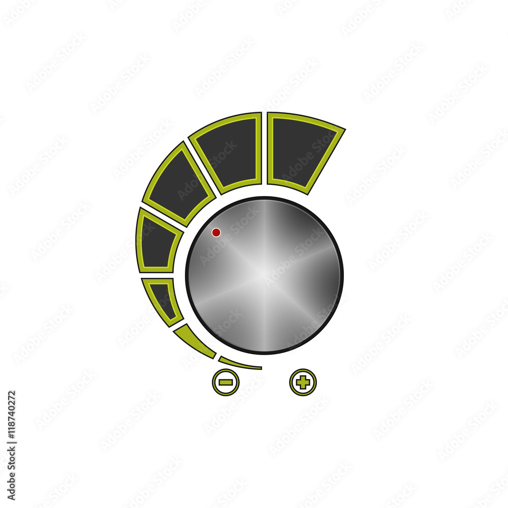 Volume Control Isolated on White Background, Power Control,Vector ...
