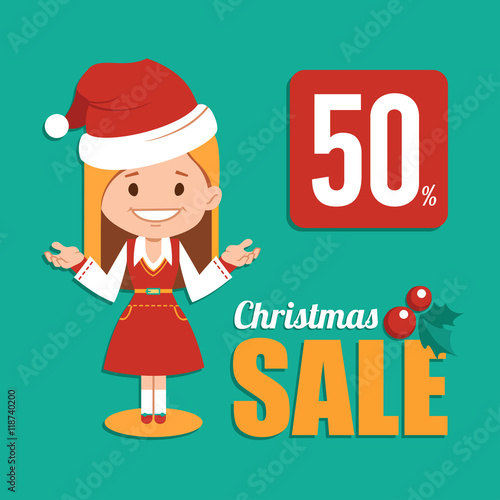 Christmas discount , sale holiday banner.