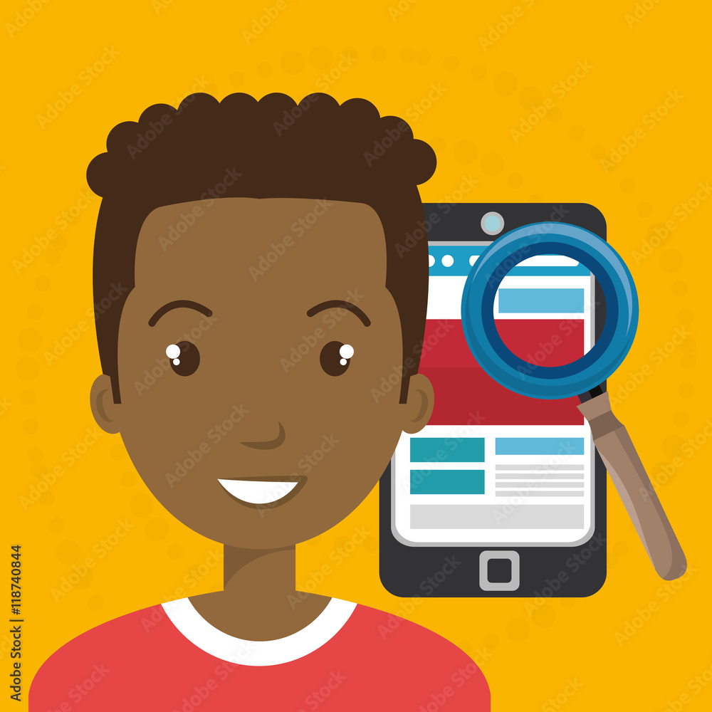 man smartphone search new vector illustration design man smartphone search new vector illustration design