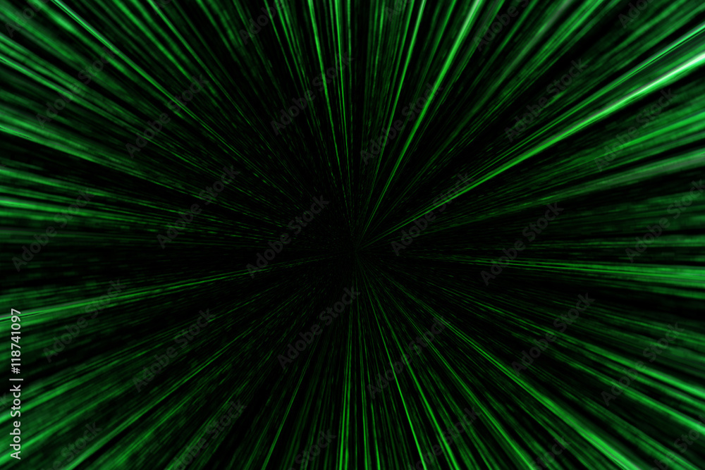 digital green star burst matrix generated in black background, technology concept. digital green star burst matrix generated in black background, technology concept.