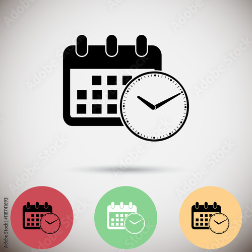 office clock with calendar  icon