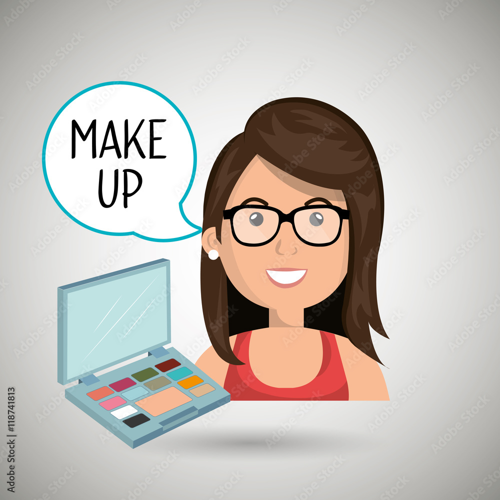 woman make up cosmetic vector illustration design woman make up cosmetic vector illustration design