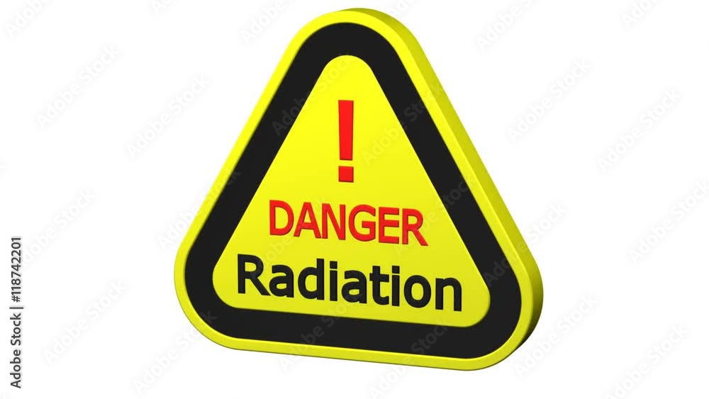 Radioactivity sign turn around. Loopable. Luma matte. 3D rendering. Radioactivity sign turn around. Loopable. Luma matte. 3D rendering.