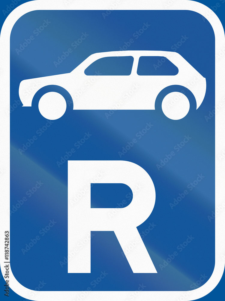 Road sign used in the African country of Botswana - Reservation for motorcars Road sign used in the African country of Botswana - Reservation for motorcars