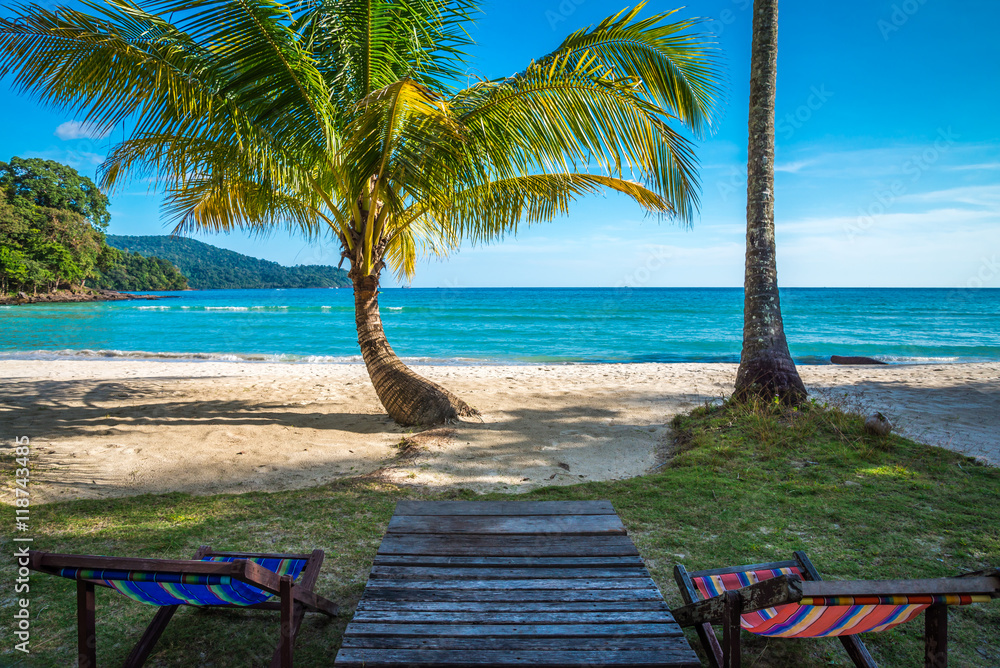 Beautiful tropical island beach - Travel summer holiday concept