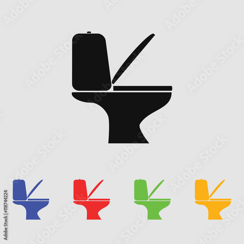 Toilet vector icon for web and mobile. Flat style.