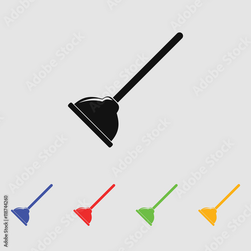 Plunger vector icon for web and mobile. Flat style.