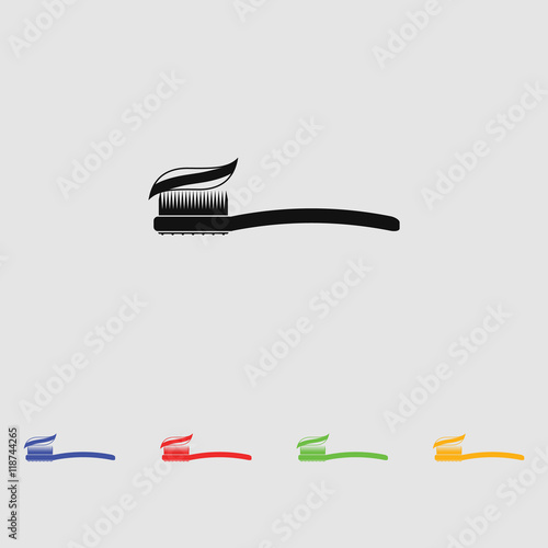 Toothbrush vector icon for web and mobile. Flat style.