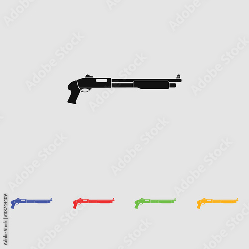 Shotgun black simple icon. vector illustration. Flat style for web and mobile.