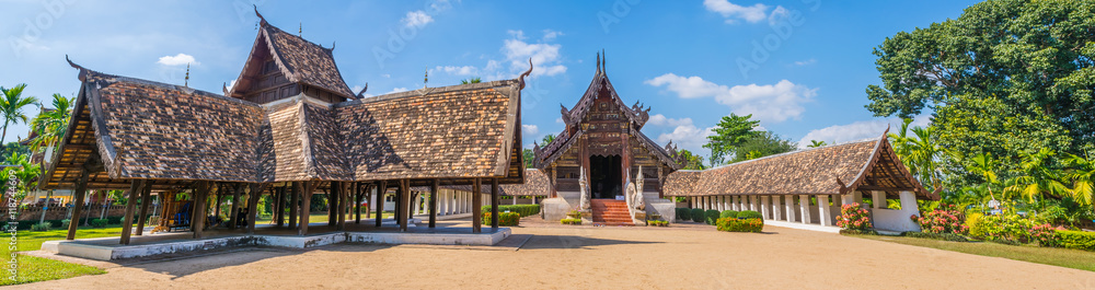 panorama shot of Wat Ton Kain,in Chiang Mai Thailand.