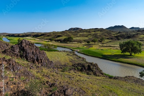 Ongi Fluss in der Wüste Gobi