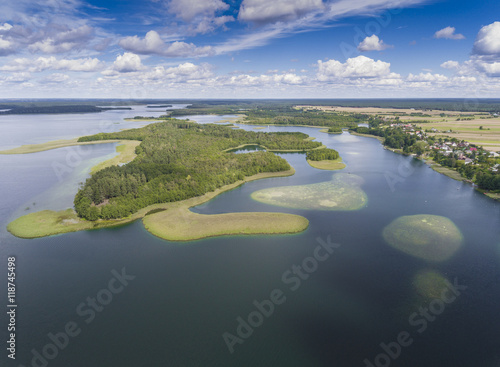 Lake Wigry National Park. Suwalszczyzna, Poland. Blue water and