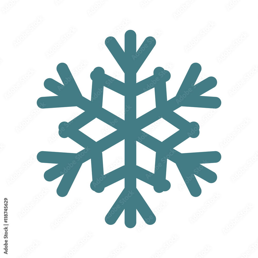 Snowflake icon in flat style isolated on white background. Winter symbol Snowflake icon in flat style isolated on white background. Winter symbol