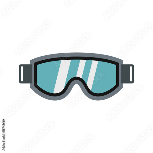 Glasses for snowboarding icon in flat style isolated on white background. Winter sport symbol