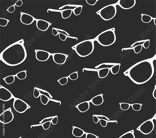 Seamless spectacles, glasses pattern, eyeglasses, specs. Sunglasses