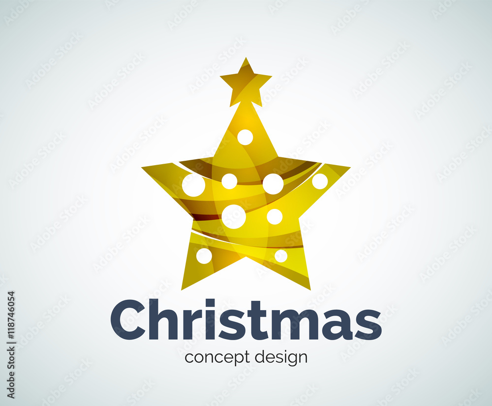 Vector Christmas or New Year star decoration logo template Vector Christmas or New Year star decoration logo template