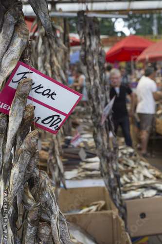 Dried salted fish at a farmers market in Odessa, Ukraine. photo