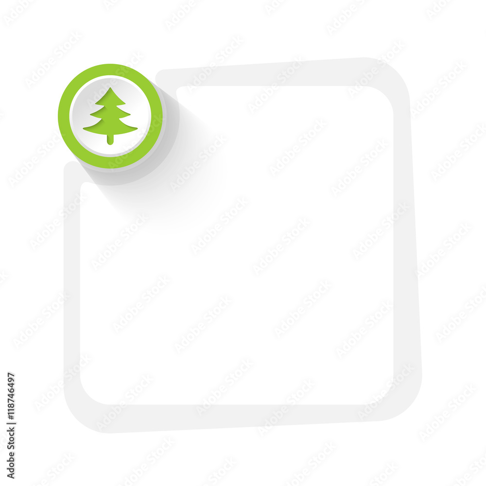 Green circle with cloverleaf and gray frame for your text Green circle with cloverleaf and gray frame for your text