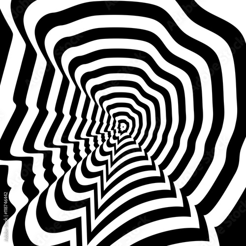 Concentric abstract symbol, Abraham Lincoln profile - optical, visual illusion.