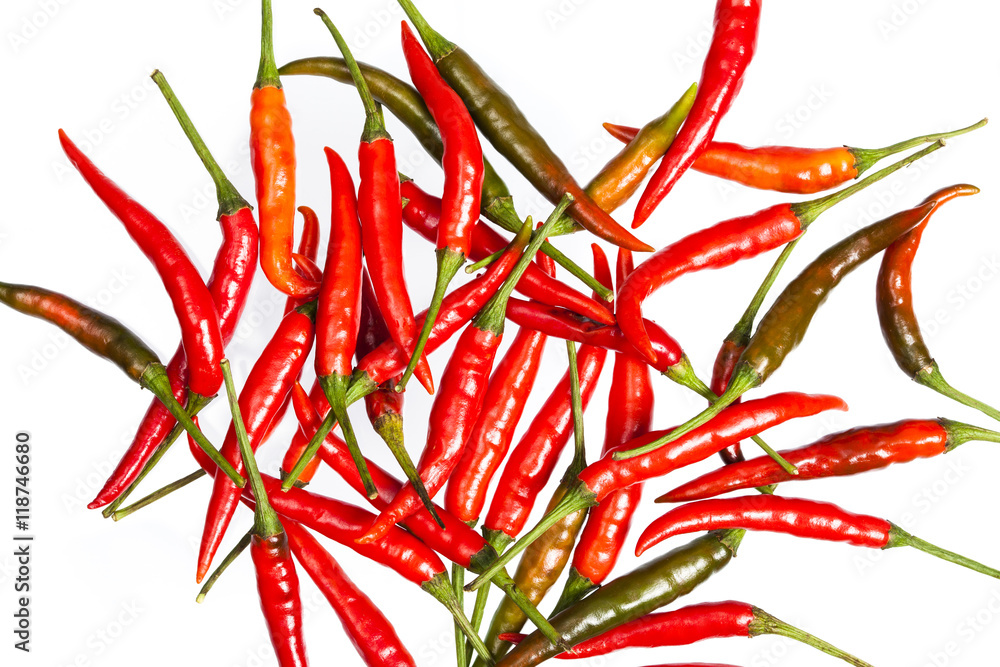 red hot chili pepper isolated on a white background red hot chili pepper isolated on a white background