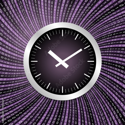Colored vector abstract background and binary code and watches