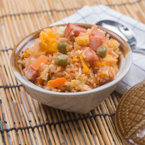 Fried rice in cup