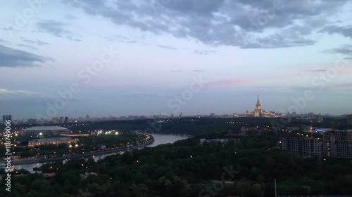 View of Moscow from the roof of a multistory building
