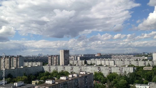 View of Moscow from the roof of a multistory building