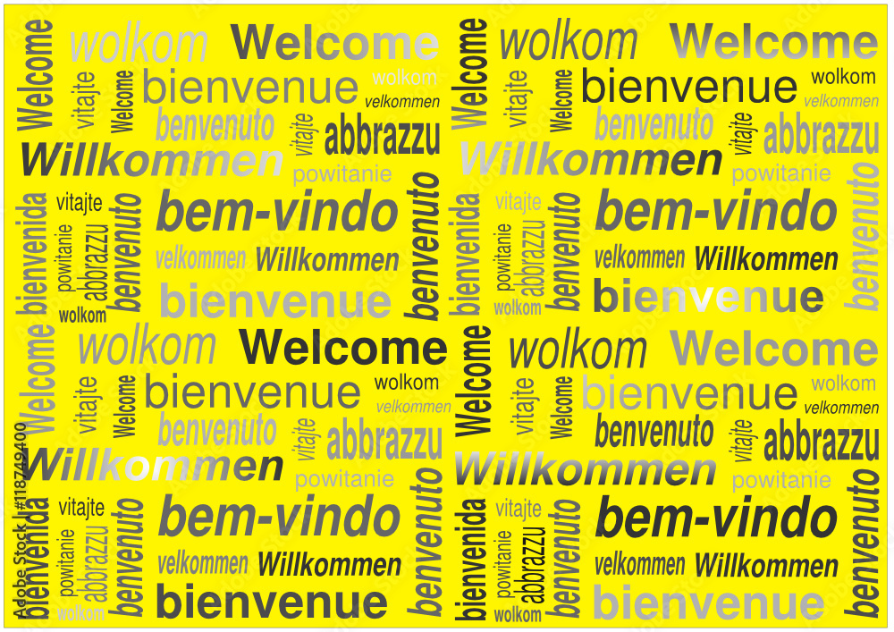 Willkommen - Welcome - Bienvenue - Benvenuto, - bienvenida Stock Vector