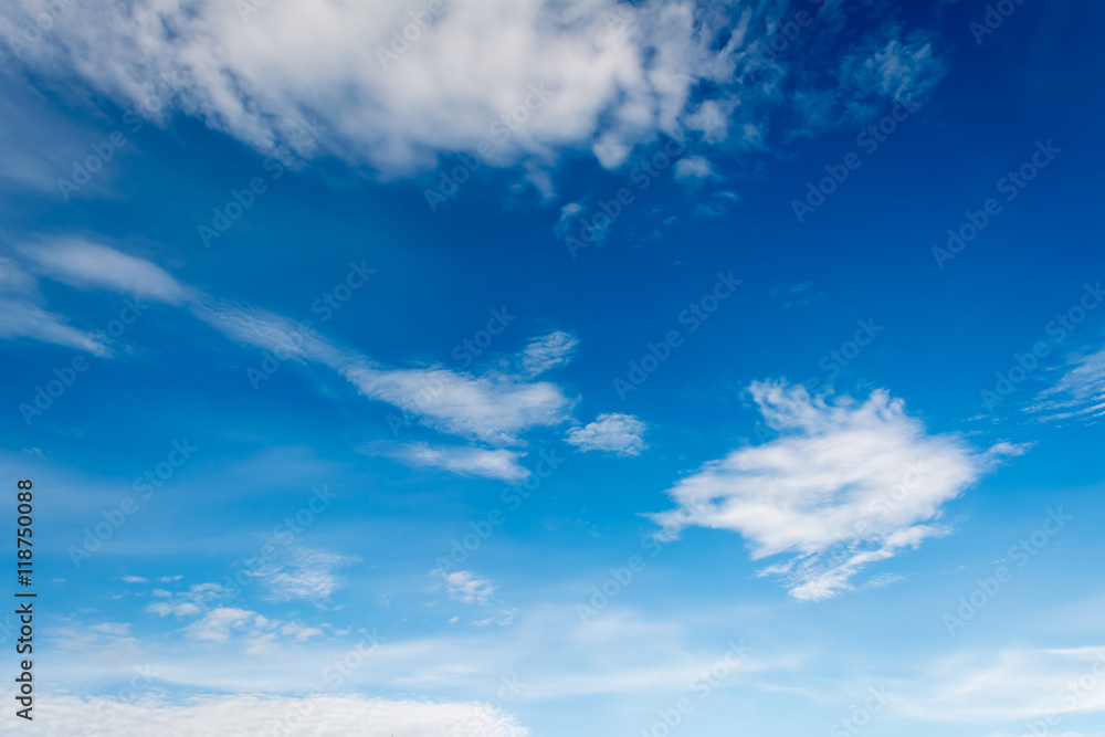 image of clear sky with white clouds on day time for background