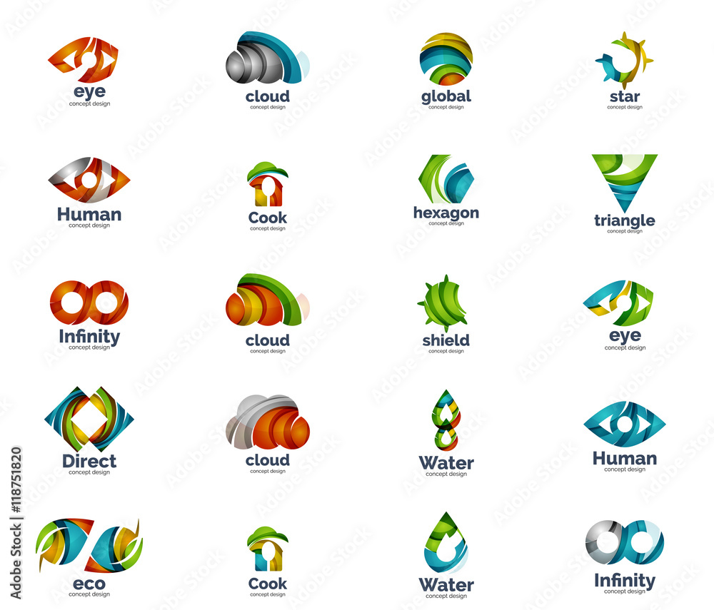 Set of abstract vector logo icons