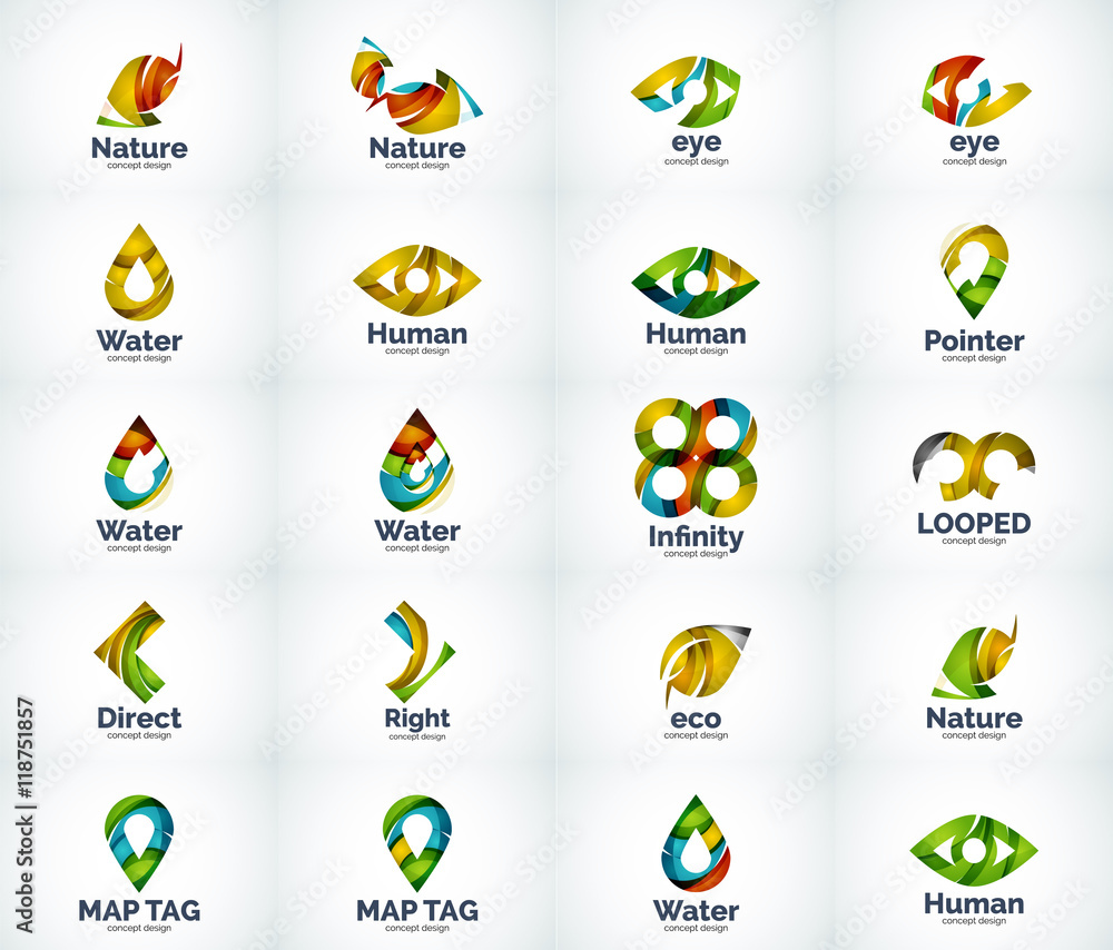 Set of abstract vector logo icons