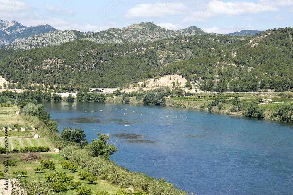 Canoeing by the river Ebro