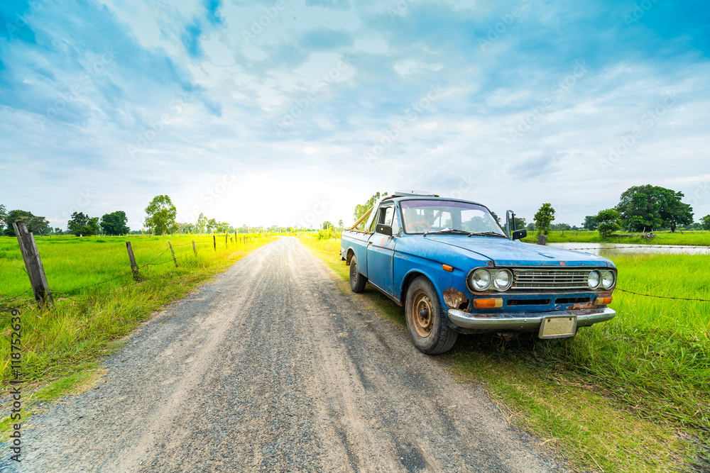 Old car on the local road