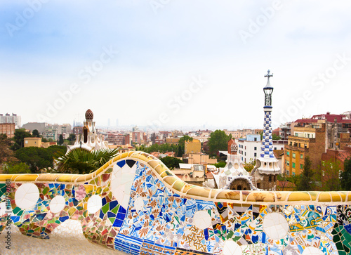 Park Guell by architect Gaudi in Barcelona, Spain.