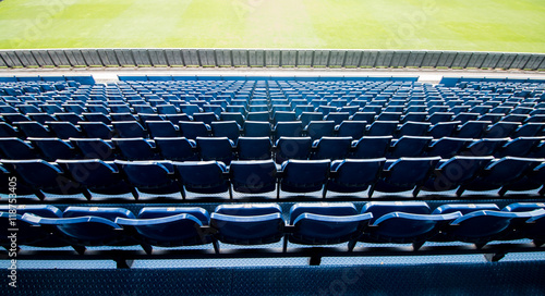 blue seats at the stadium