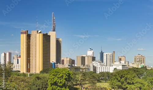 Nairobi Park And Skyscrapers Panorama  Kenya