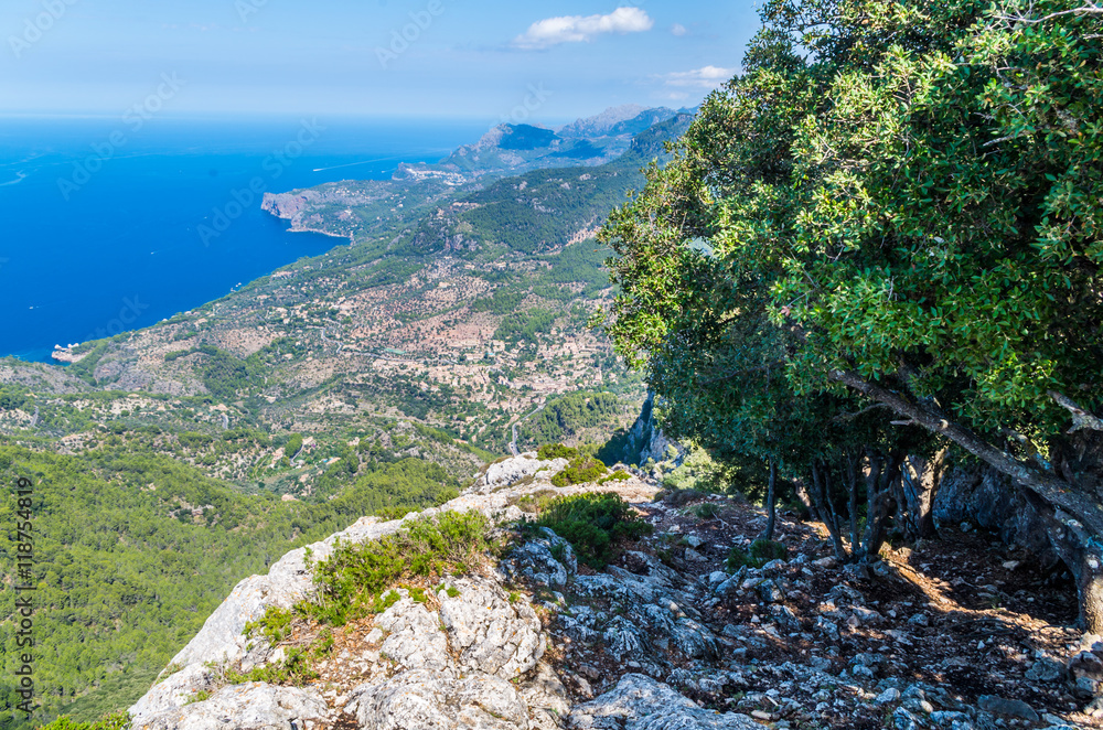 Panorama of Deia from the Tramuntana mountains, Baleares, Spain Panorama of Deia from the Tramuntana mountains, Baleares, Spain