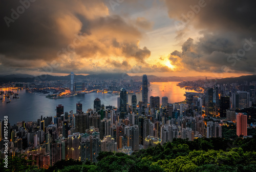 Canvas Print Night to day cityscape