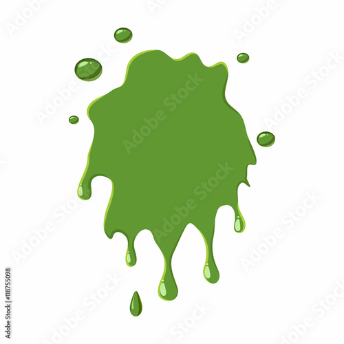 Slime spot isolated on white background. Green slime spot vector illustration