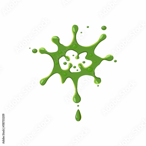 Slime spot isolated on white background. Green slime spot vector illustration