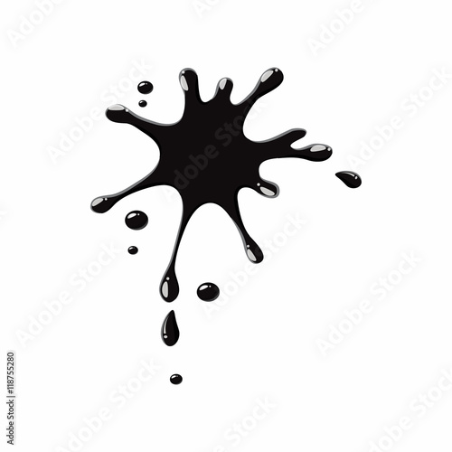 Oil spot isolated on white background. Black oil spot vector illustration