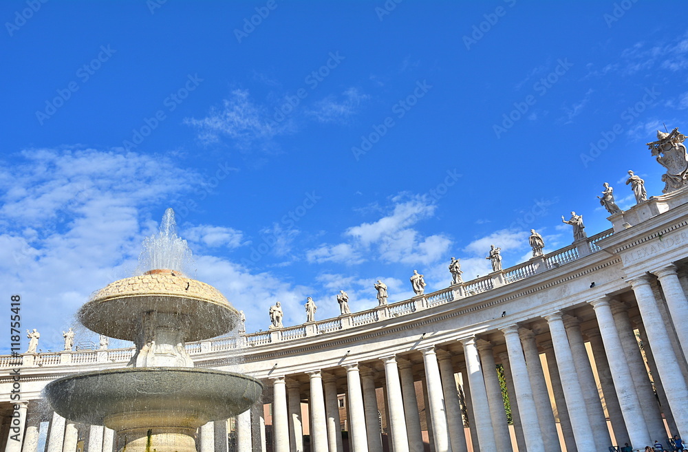 The most famous square in Vatican city, Rome, Italy.