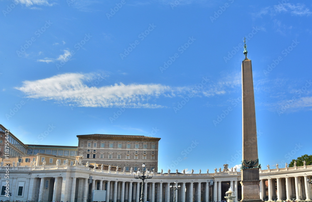 The most famous square in Vatican city, Rome, Italy.